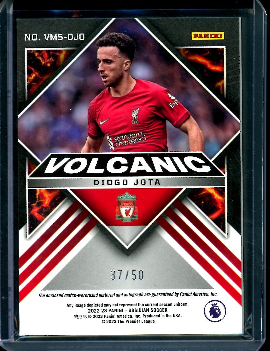 2022-23 Panini Obsidian Diogo Jota Volcanic Patch Auto /50 Liverpool