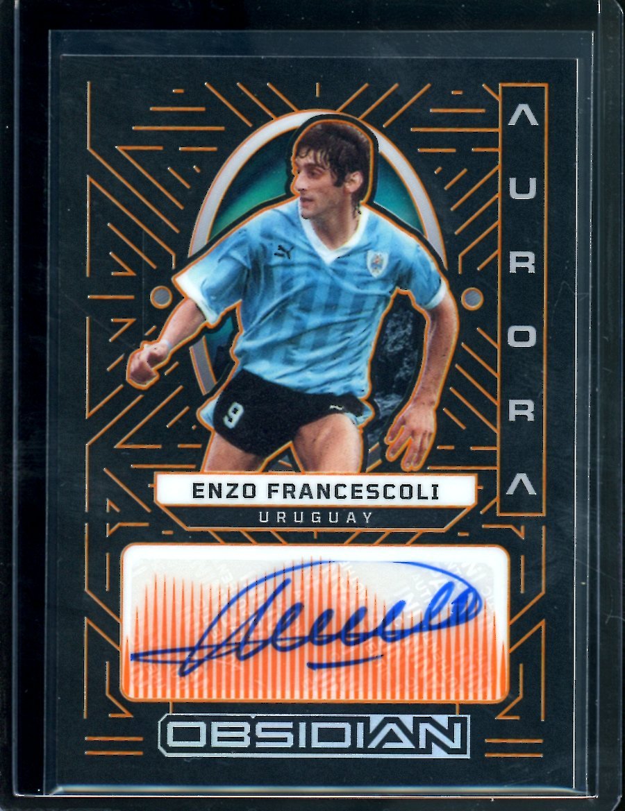 2022-23 Panini Obsidian Enzo Francescoli Aurora Auto /75 Uruguay