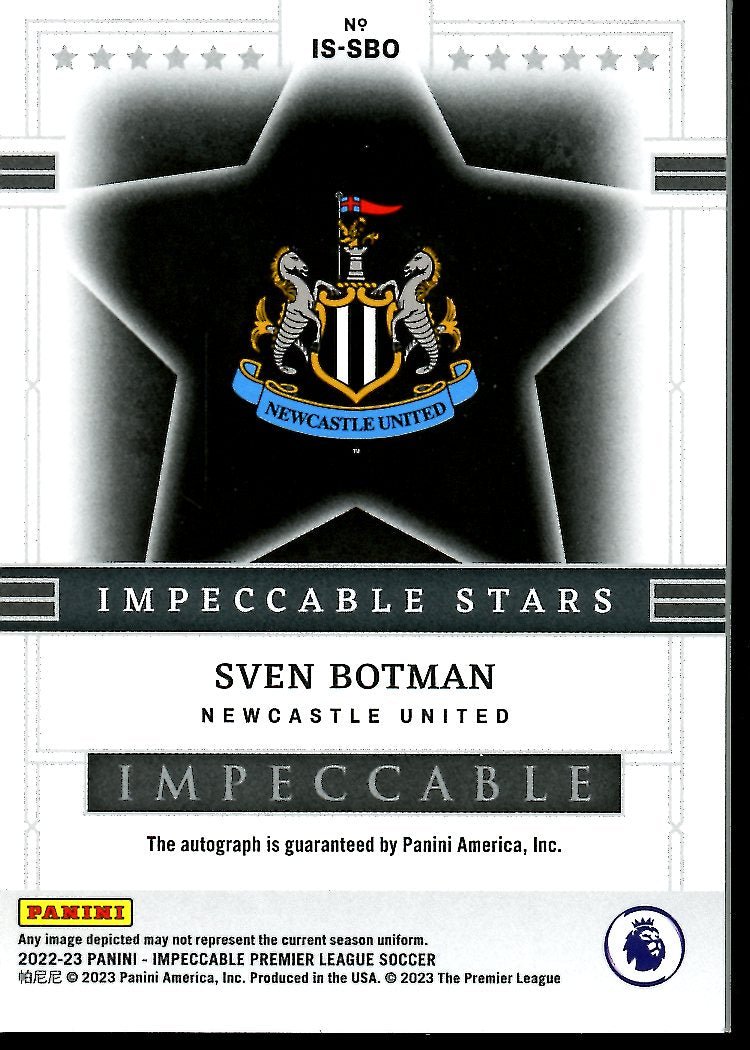 2022-23 Panini Impeccable Sven Botman Impeccable Stars Auto /49 Newcastle