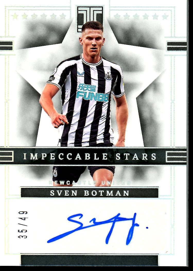 2022-23 Panini Impeccable Sven Botman Impeccable Stars Auto /49 Newcastle