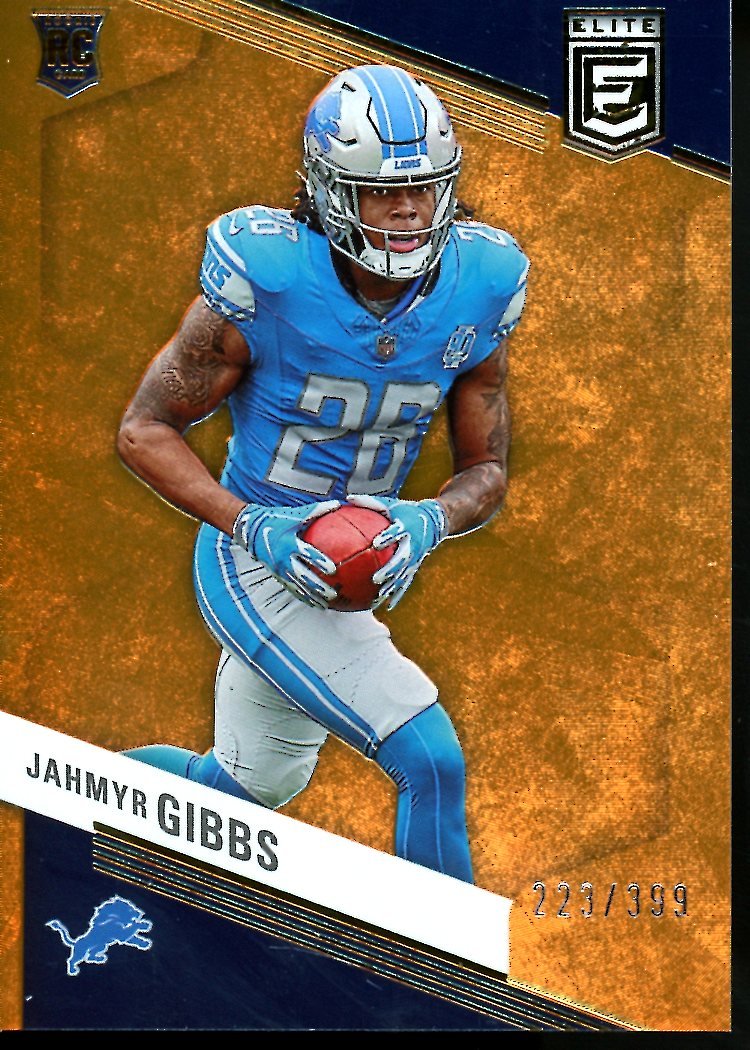 2023 Panini Elite Jahmyr Gibbs Rookie Orange /399 Lions