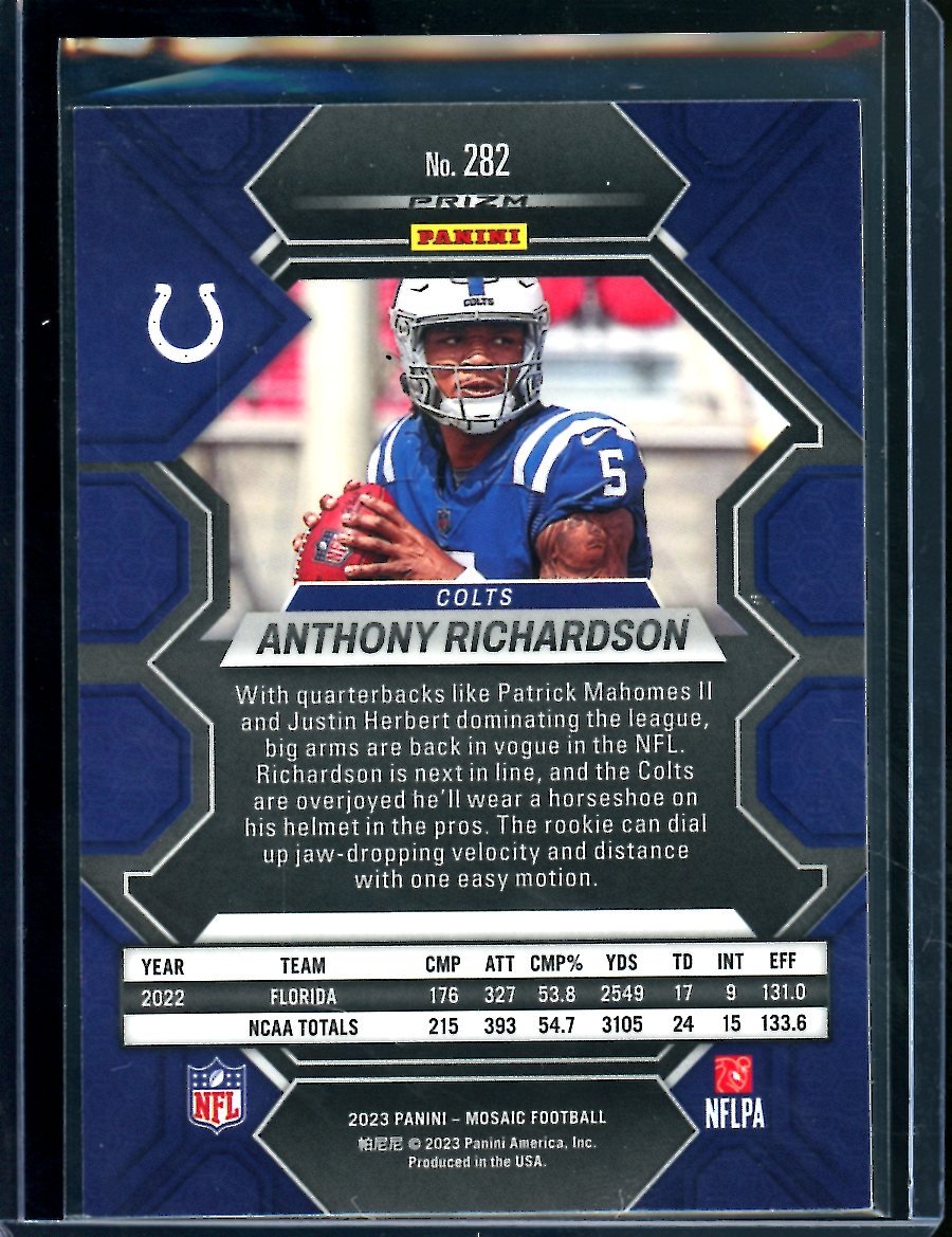 2023 Panini Mosaic Anthony Richardson Rookie Silver Colts