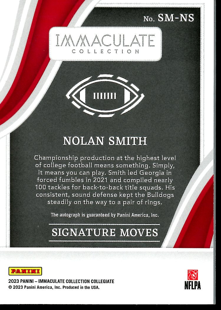 2023 Panini Immaculate Collegiate Nolan Smith Auto /49 Georgia