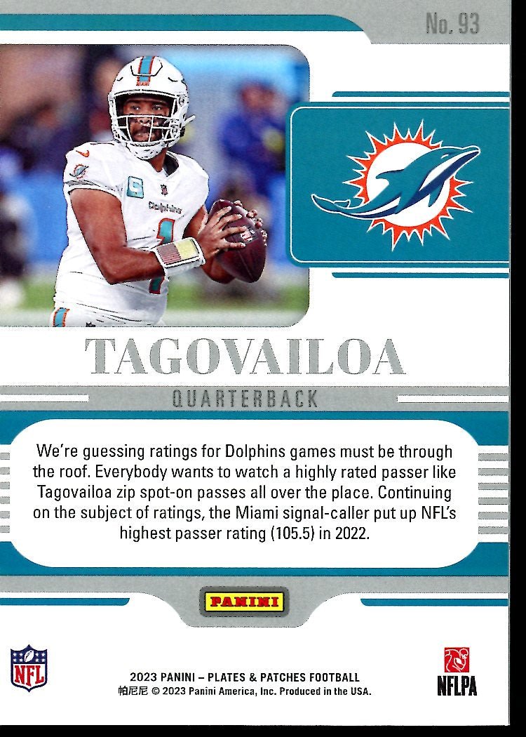 2023 Panini Plates & Patches Tua Tagovailoa /35 Dolphins