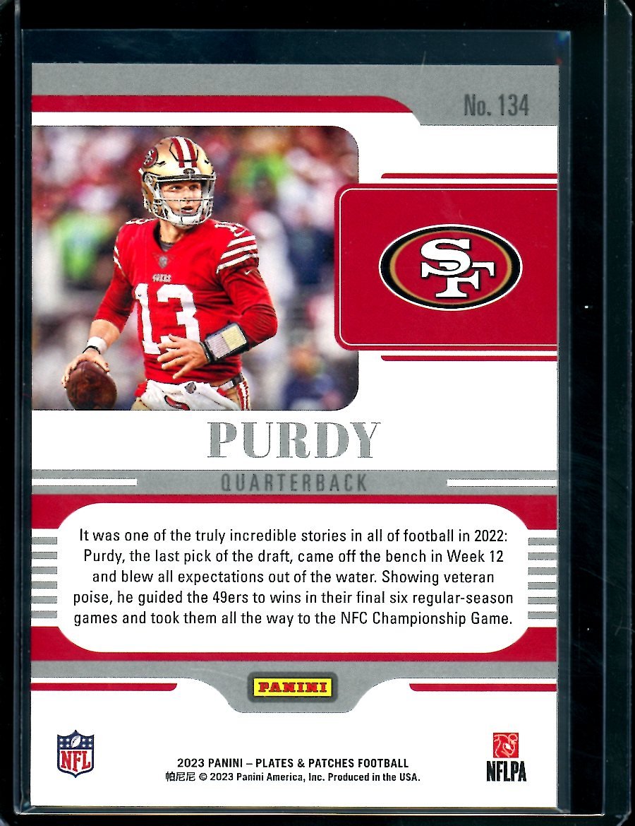 2023 Panini Plates & Patches Brock Purdy /35 49ers