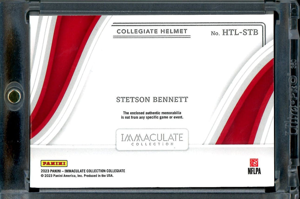 2023 Panini Immaculate Collegiate Stetson Bennett Rookie Helmet Patch /15 Georgia
