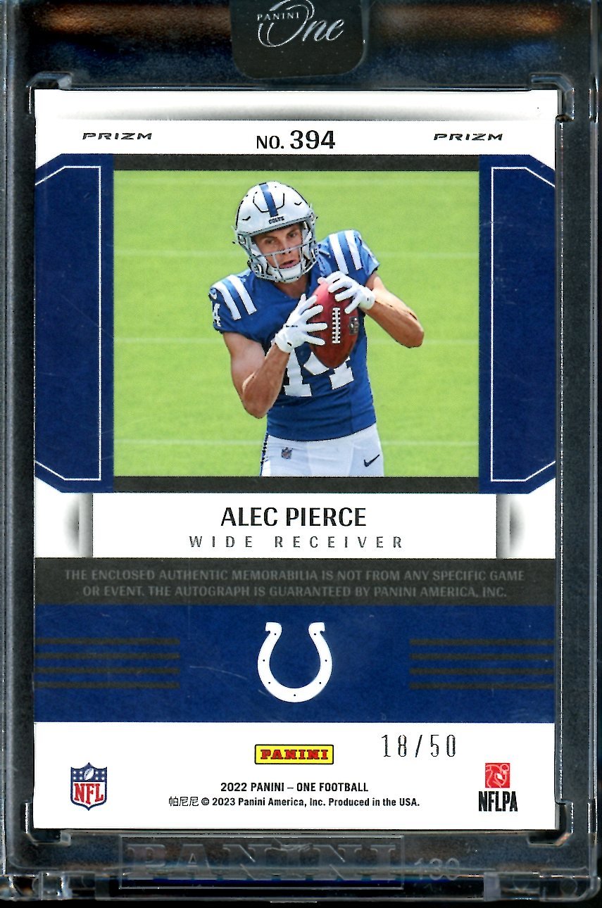 2022 Panini One Alec Pierce Rookie Fractal RPA /50 Colts