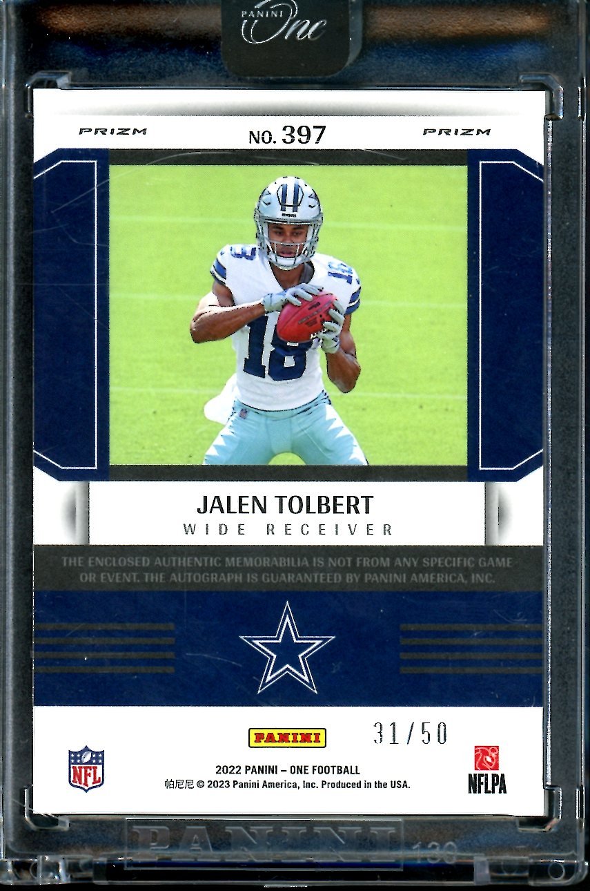 2022 Panini One Jalen Tolbert Rookie Fractal RPA /50 Cowboys