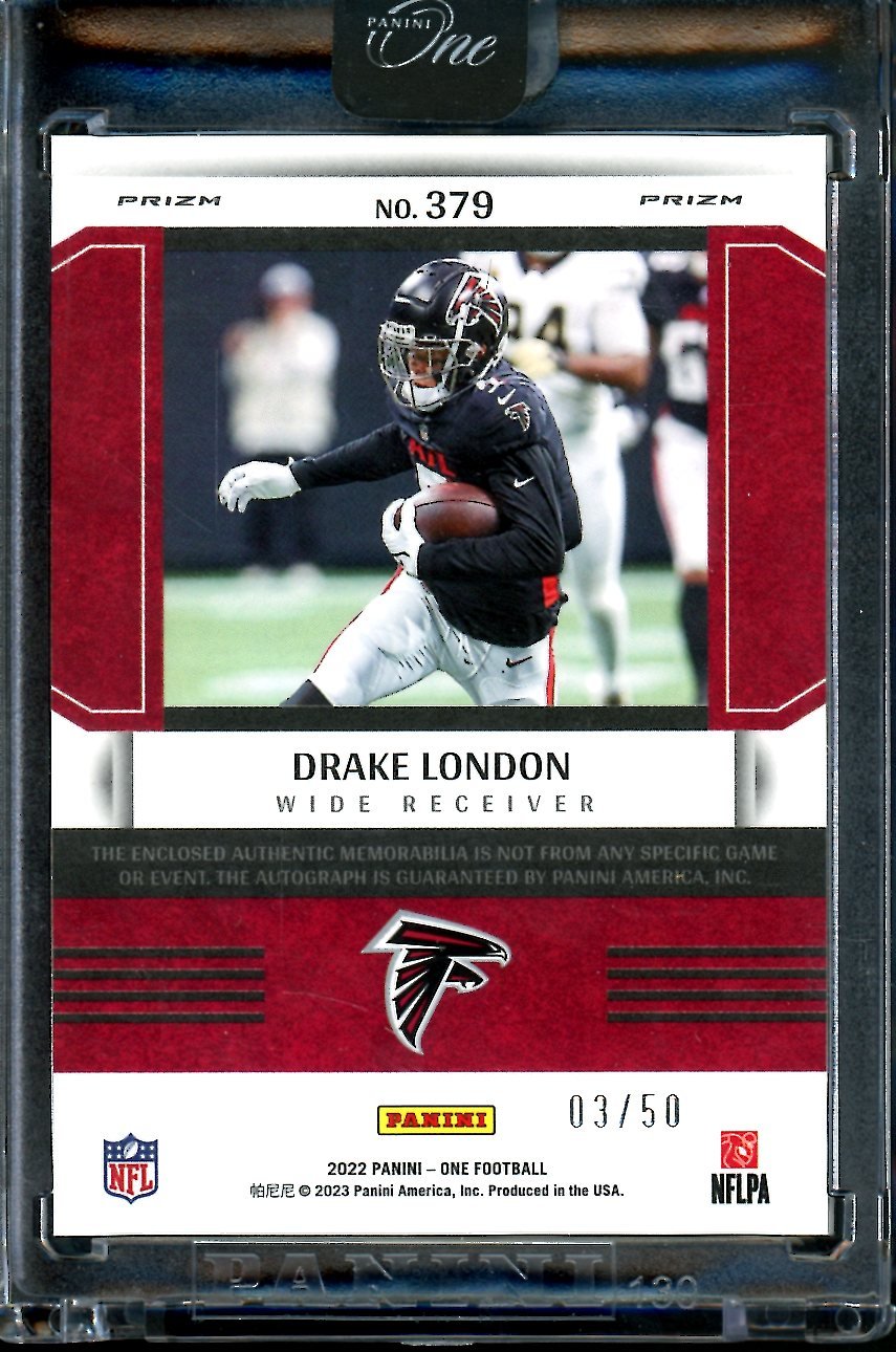 2022 Panini One Drake London Rookie Fractal RPA /50 Falcons