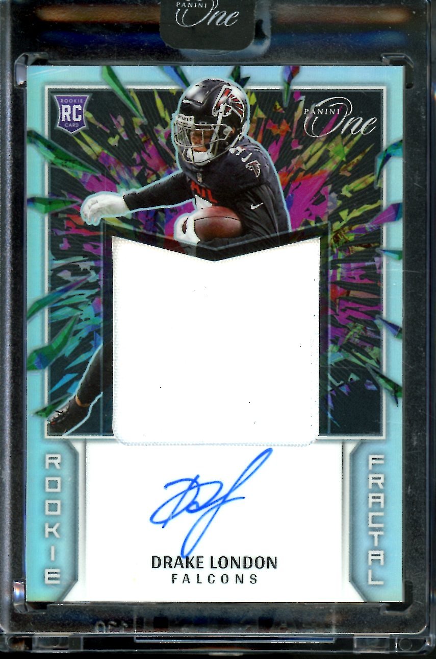 2022 Panini One Drake London Rookie Fractal RPA /50 Falcons