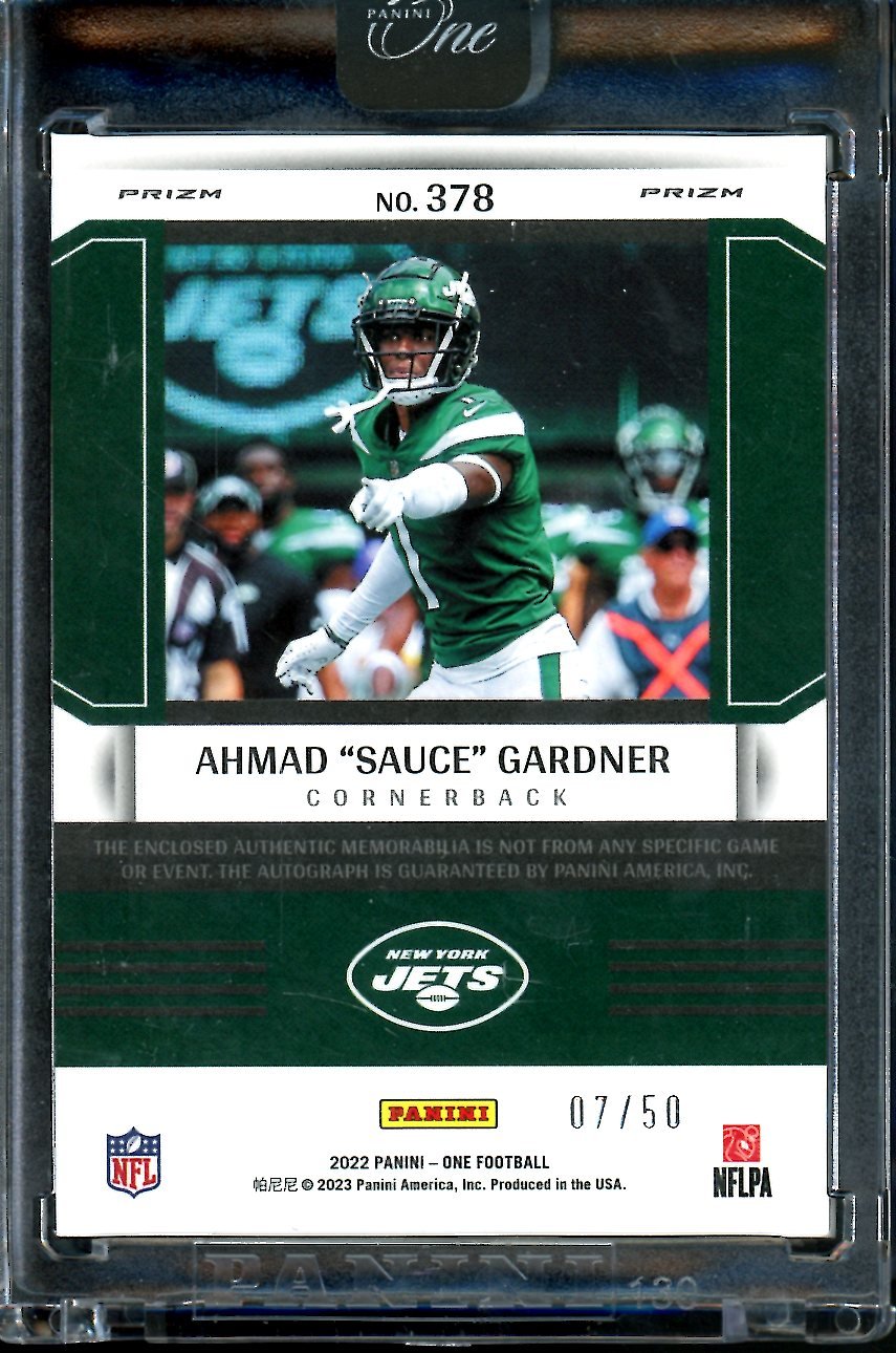 2022 Panini One Sauce Gardner Rookie Fractal RPA /50 Jets