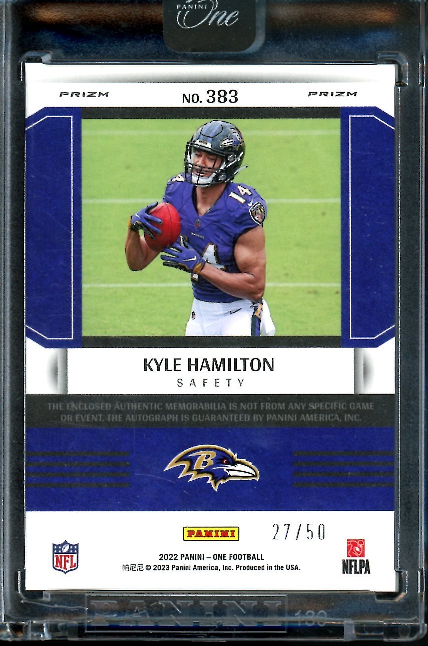2022 Panini One Kyle Hamilton Rookie Fractal RPA /50 Ravens