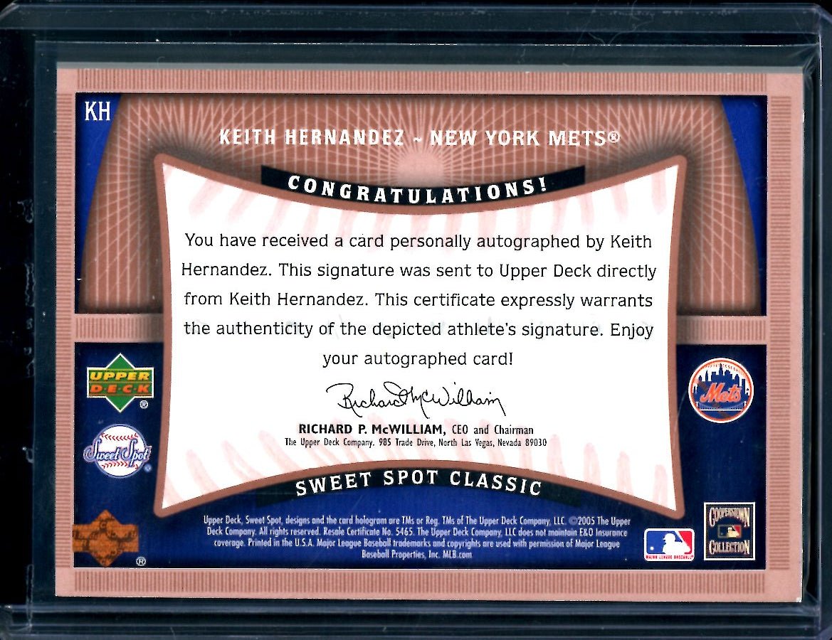 2005 Topps Sweet Spot Classic Kieth Hernandez Sweet Spot Signatures Mets