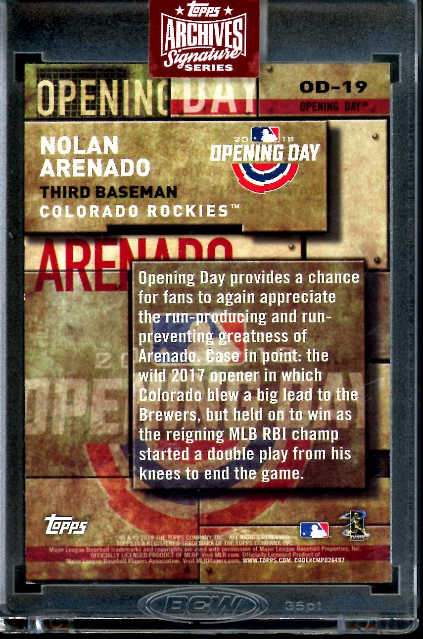 2023 Topps Archives Nolan Arenado Auto 1/1 Cardinals