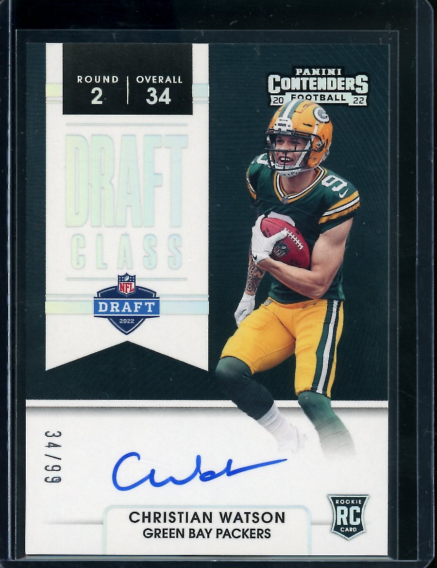 2022 Panini Contenders Christian Watson Rookie Draft Class Auto /99 Packers
