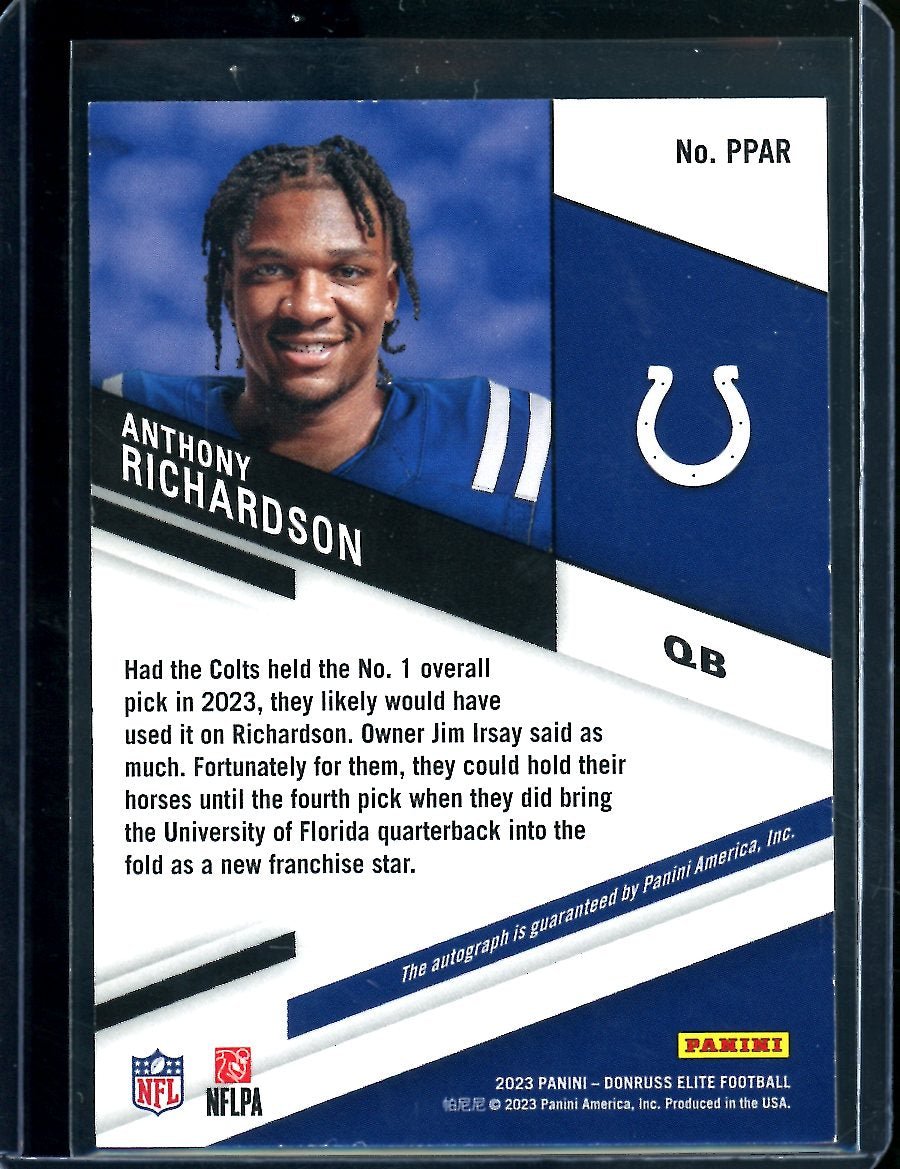 2023 Panini Elite Anthony Richardson Rookie PenPals Auto Colts