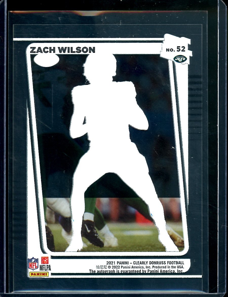 2021 Panini Donruss Clearly Zach Wilson Rookie Auto Jets