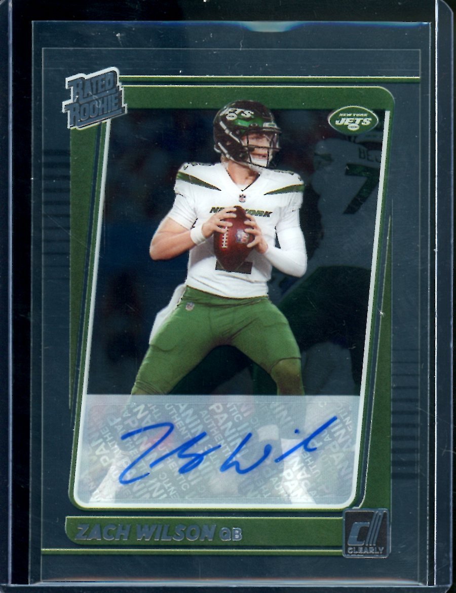 2021 Panini Donruss Clearly Zach Wilson Rookie Auto Jets