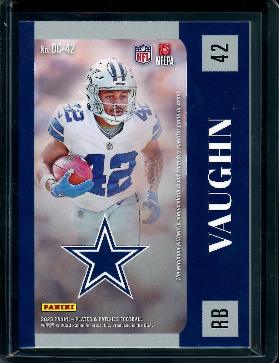 2023 Panini Plates & Patches Deuce Vaughn Rookie Double Patch /75 Cowboys
