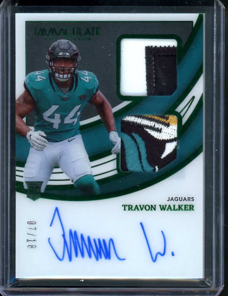 2022 Panini Immaculate Travon Walker Rookie RPA Green /18 Jaguars