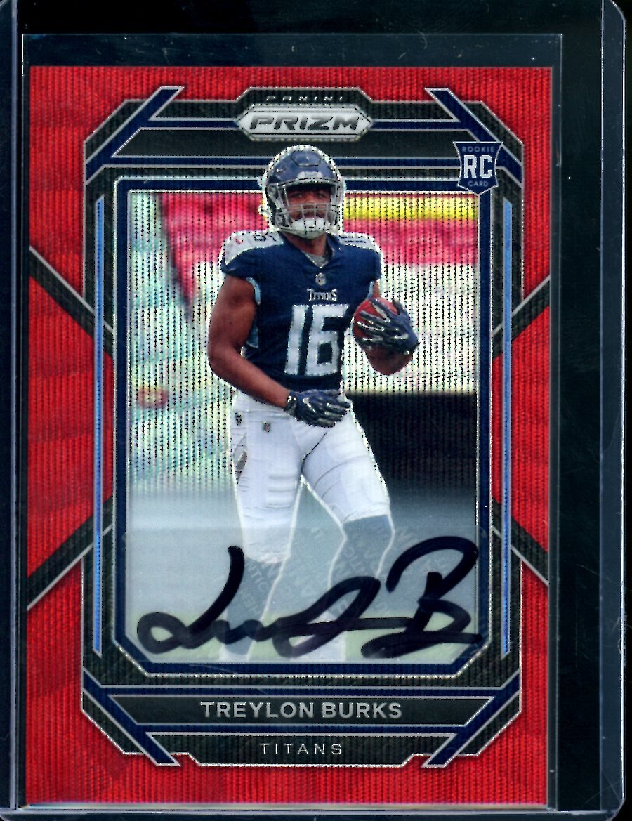 2022 Panini Prizm Treylon Burks Rookie Auto Red Wave /149 Titans