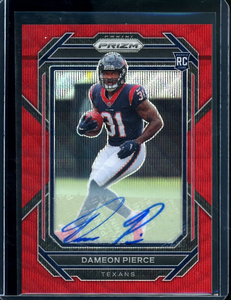 2022 Panini Prizm Dameon Pierce Rookie Auto Red Wave /149 Texans