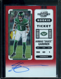 2022 Panini Contenders Optic Sauce Gardner Rookie Auto Red /149 Jets