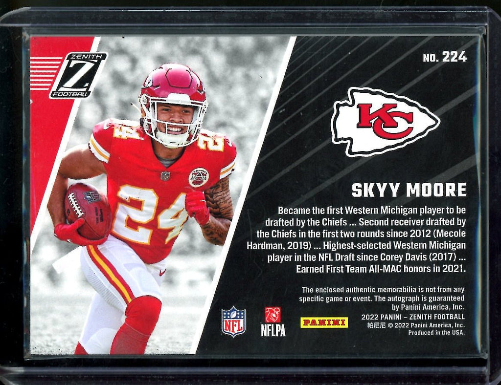 2022 Panini Zenith Skyy Moore Rookie RPA /50 Chiefs