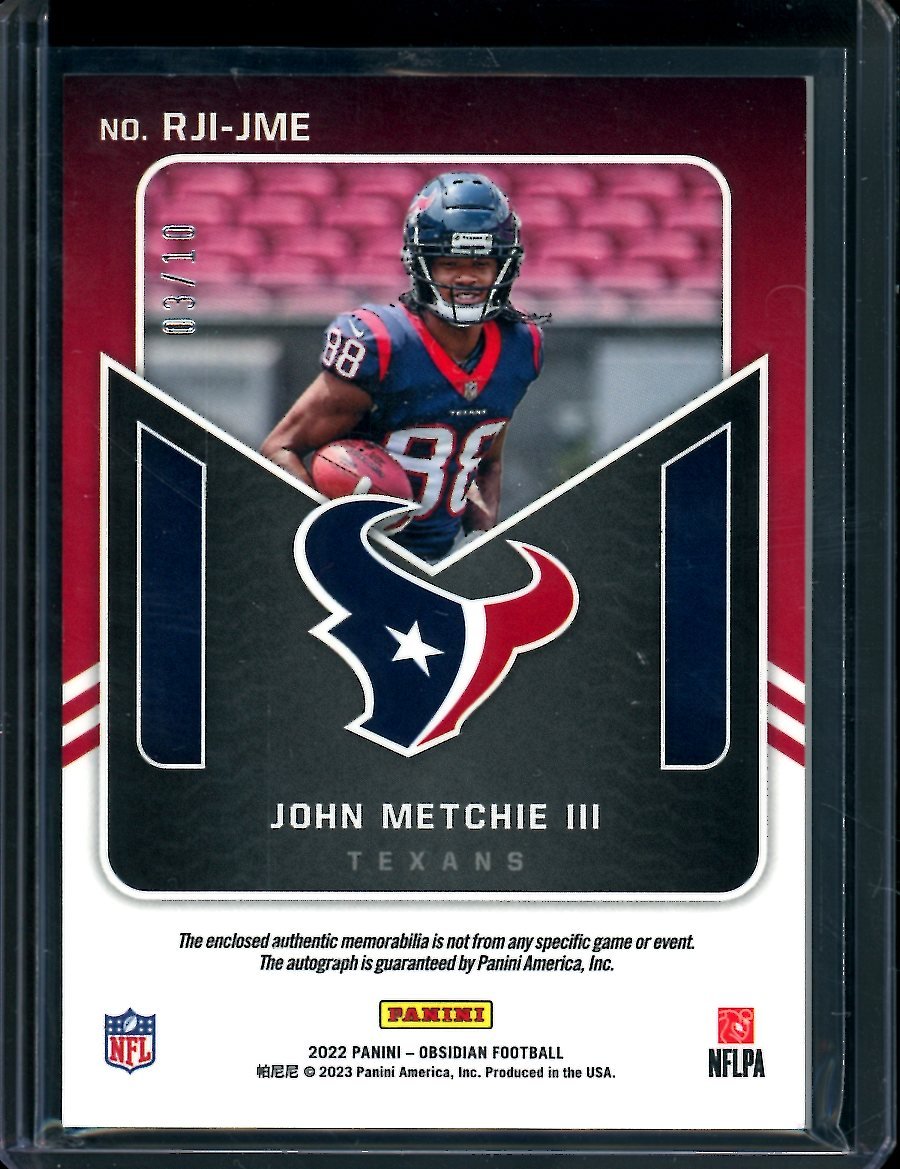 2022 Panini Obsidian John Metchie III Rookie RPA Red /10 Texans