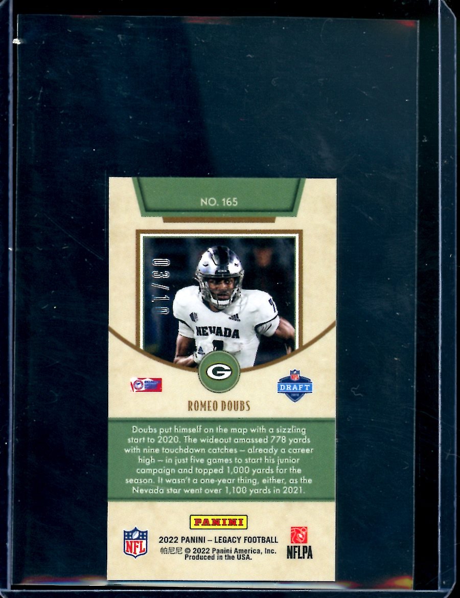 2022 Panini Legacy Romeo Doubs Rookie Mini /10 Packers