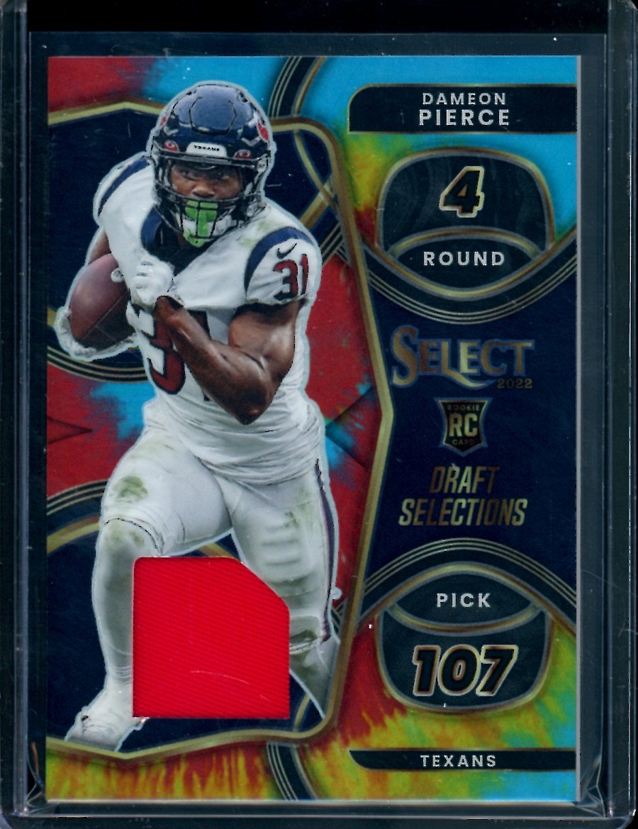 2022 Panini Select Dameon Pierce Rookie Draft Selections Tie-Dye Patch /25 Texans