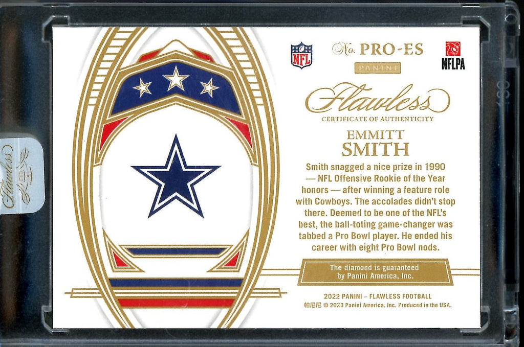 2022 Panini Flawless Emmitt Smith Pro Bowl Red /10 Cowboys