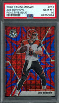 2020 Panini Mosaic Joe Burrow Rookie Reactive Blue PSA 10