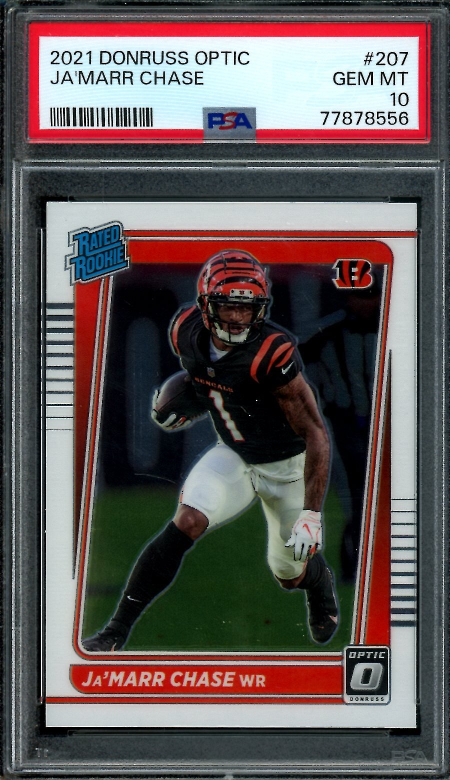 2021 Panini Optic Ja'Marr Chase Rookie PSA 10 Bengals