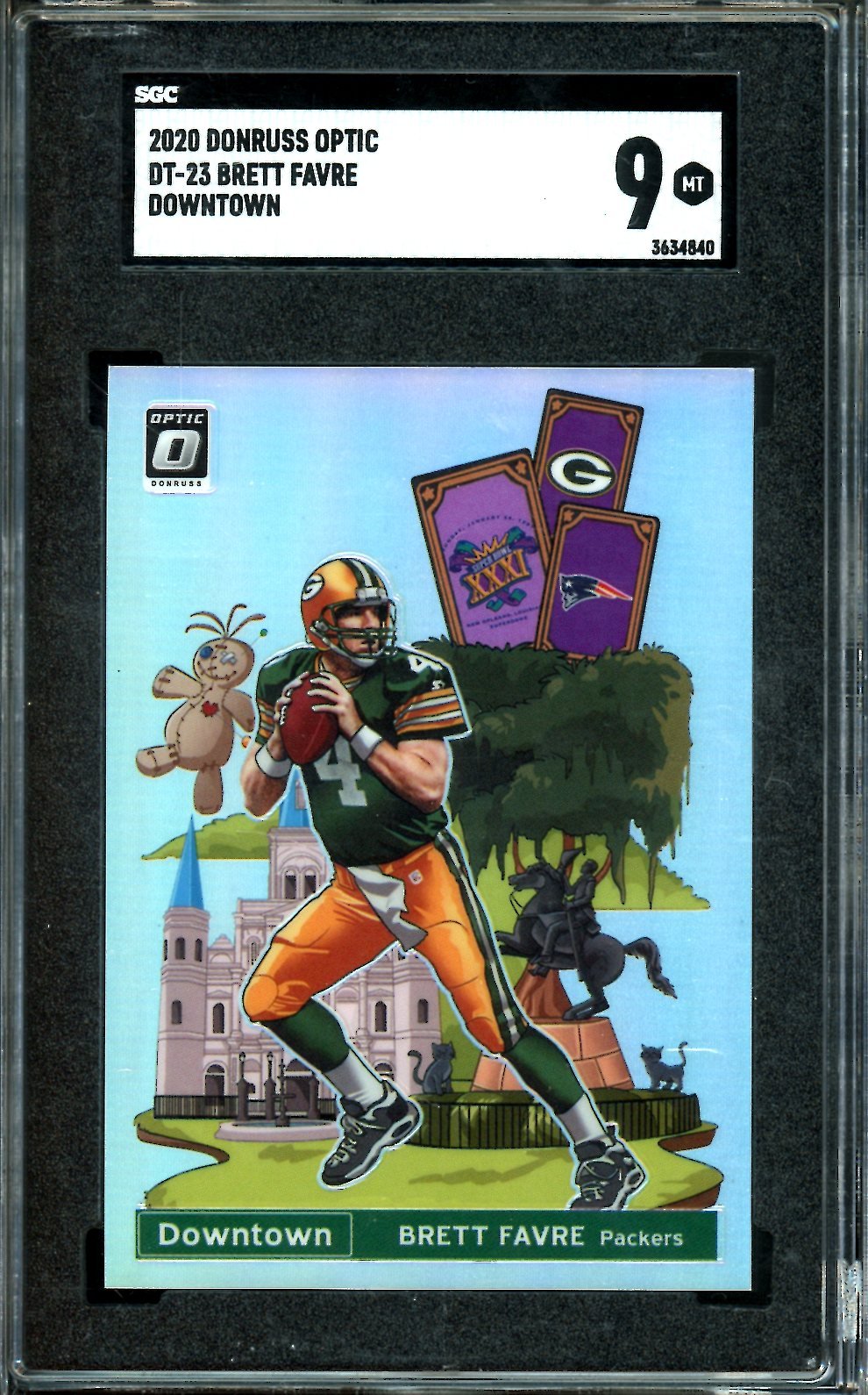 2020 Panini Optic Brett Favre Downtown SSP SGC 9 Packers