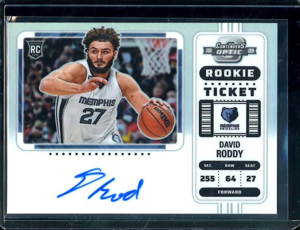 2022-23 Panini Contenders Optic David Roddy Rookie Ticket Variation Auto Grizzlies