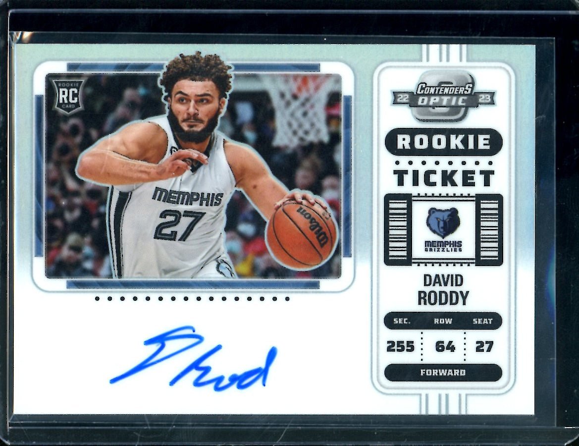 2022-23 Panini Contenders Optic David Roddy Rookie Ticket Variation Auto Grizzlies