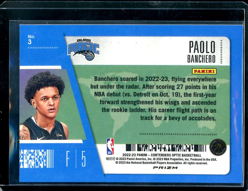 2022-23 Panini Contenders Optic Paolo Banchero Rookie First Class Magic