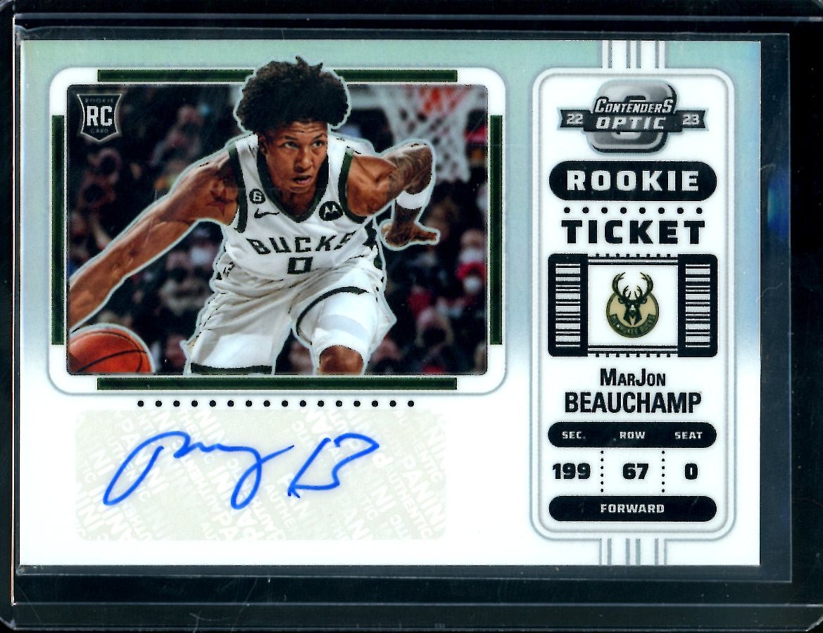 2022-23 Panini Contenders Optic MarJon Beauchamp Rookie Variation Ticket Auto Bucks
