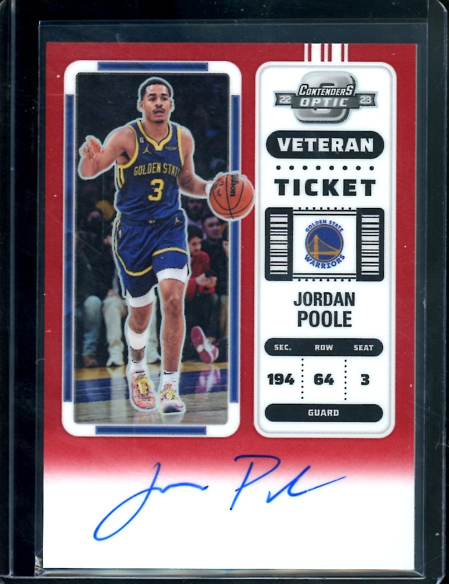 2022-23 Panini Contenders Optic Jordan Poole Veteran Ticket Red /60 Warriors