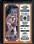 2022-23 Panini Contenders Optic Christian Braun Rookie Ticket Orange /49 Nuggets