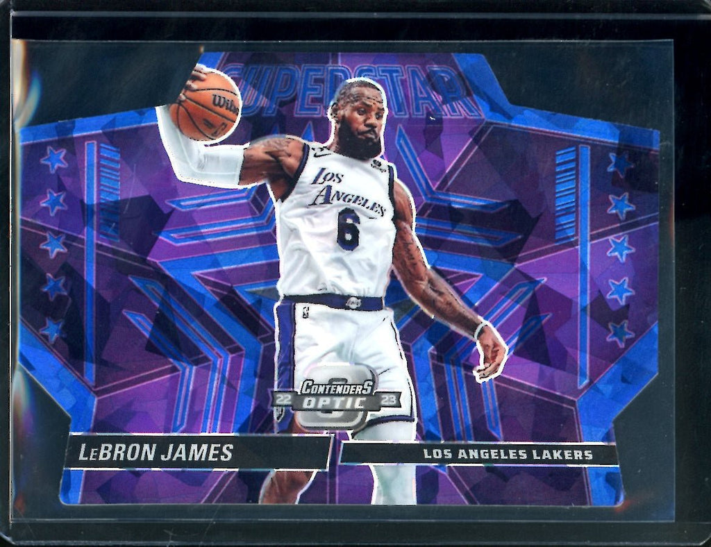 2022-23 Panini Contenders Optic LeBron James Superstar Blue Ice /75 Lakers