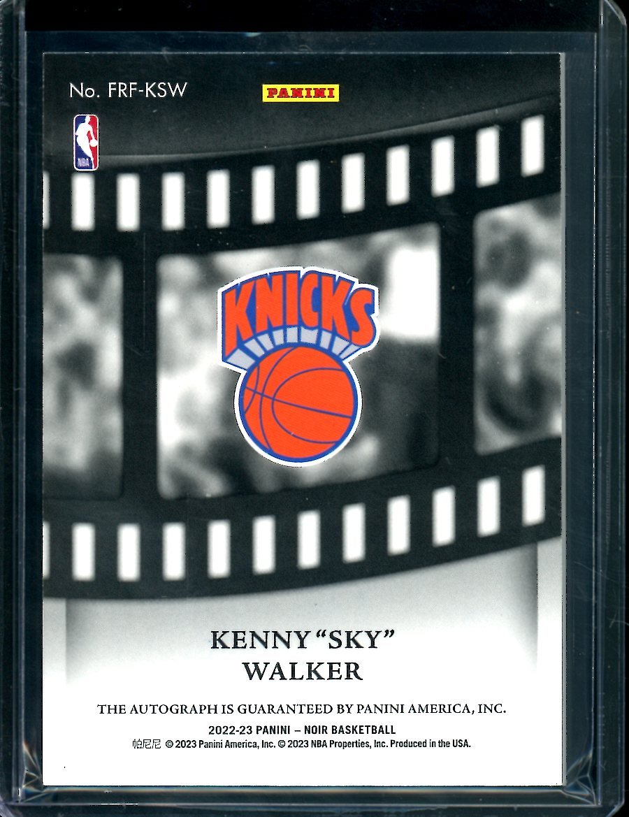 2022-23 Panini Noir Kenny "Sky" Walker Freeze Frame Signatures /25 Knicks
