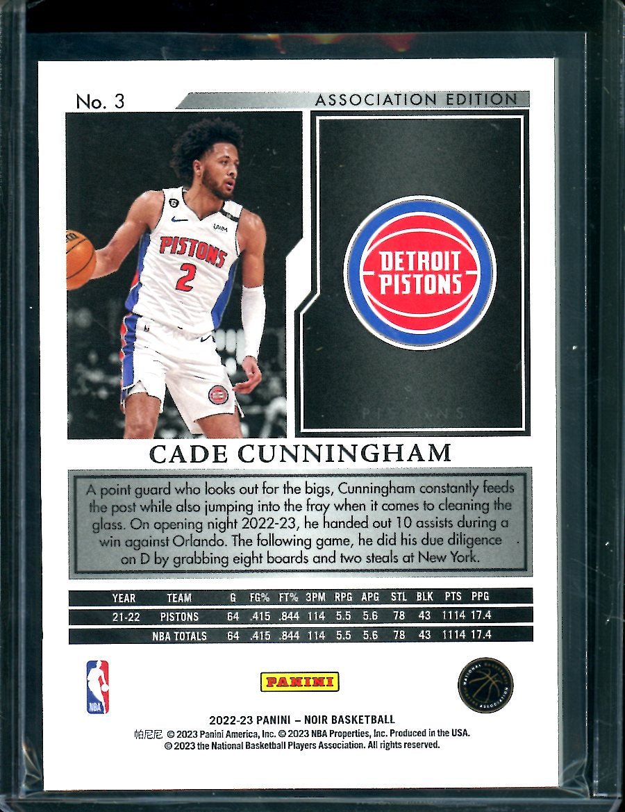 2022-23 Panini Noir Cade Cunningham /99 Pistons