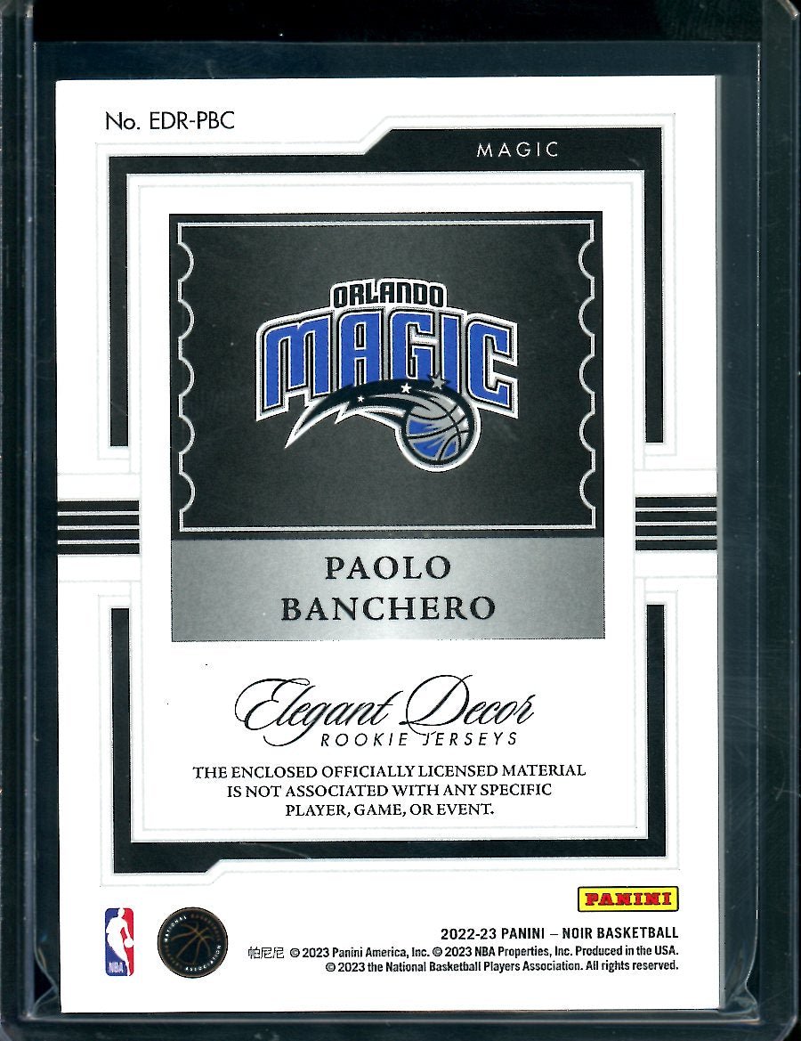 2022-23 Panini Noir Paolo Banchero Rookie Elegant Decor Patch /49 Magic