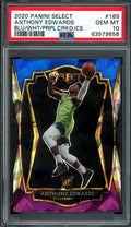 2020-21 Panini Select Anthony Edwards Rookie Blue/White/Purple Ice PSA 10 Timberwolves