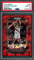 2022-23 Panini Prizm Shaedon Sharpe Rookie Red Ice PSA 10 Trail Blazers