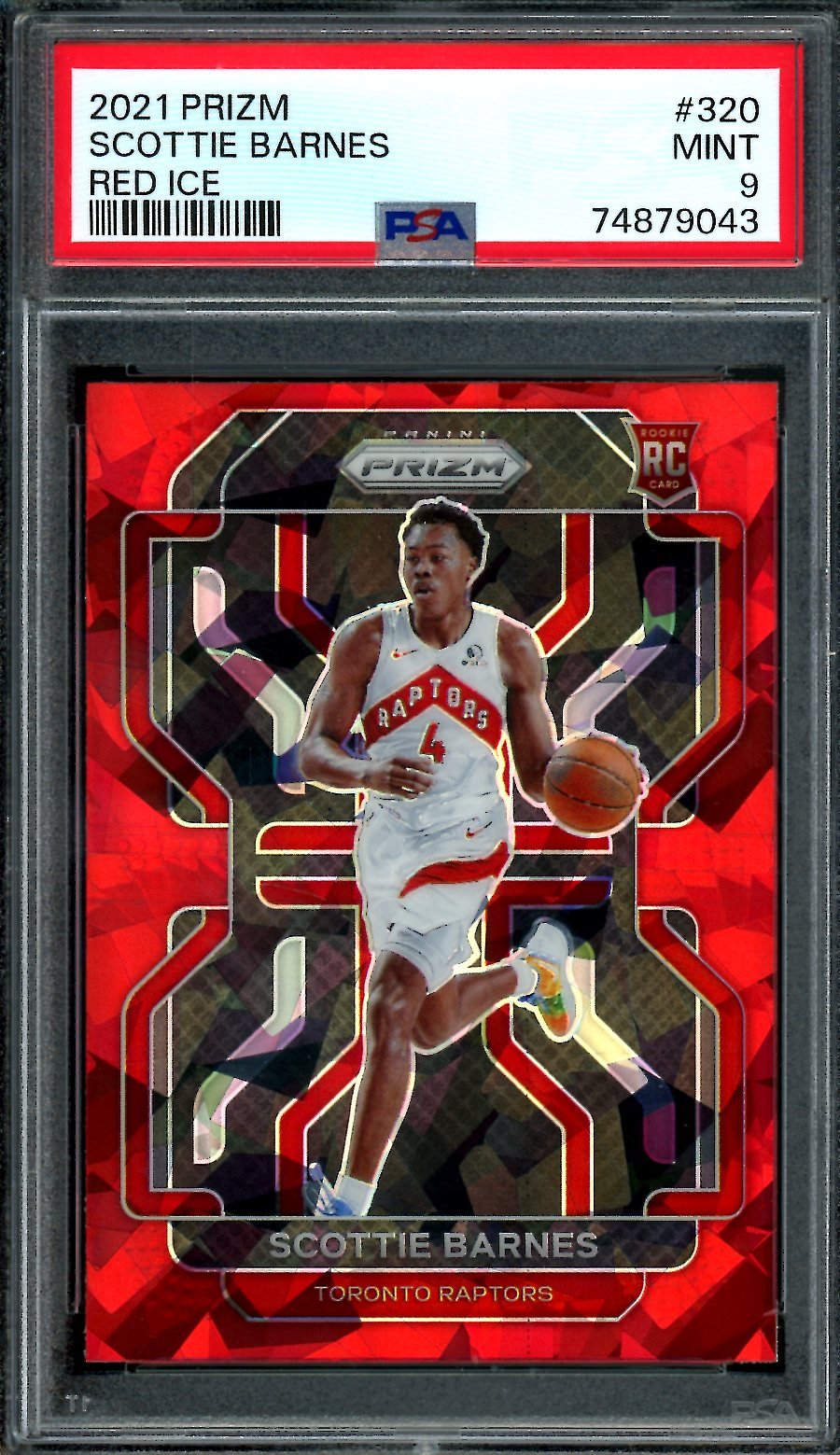 2021-22 Panini Prizm Scottie Barnes Rookie Red Ice PSA 9 Raptors