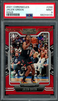 2021-22 Panini Chronicles Playbook Jalen Green Rookie Gold /10 PSA 9 Rockets