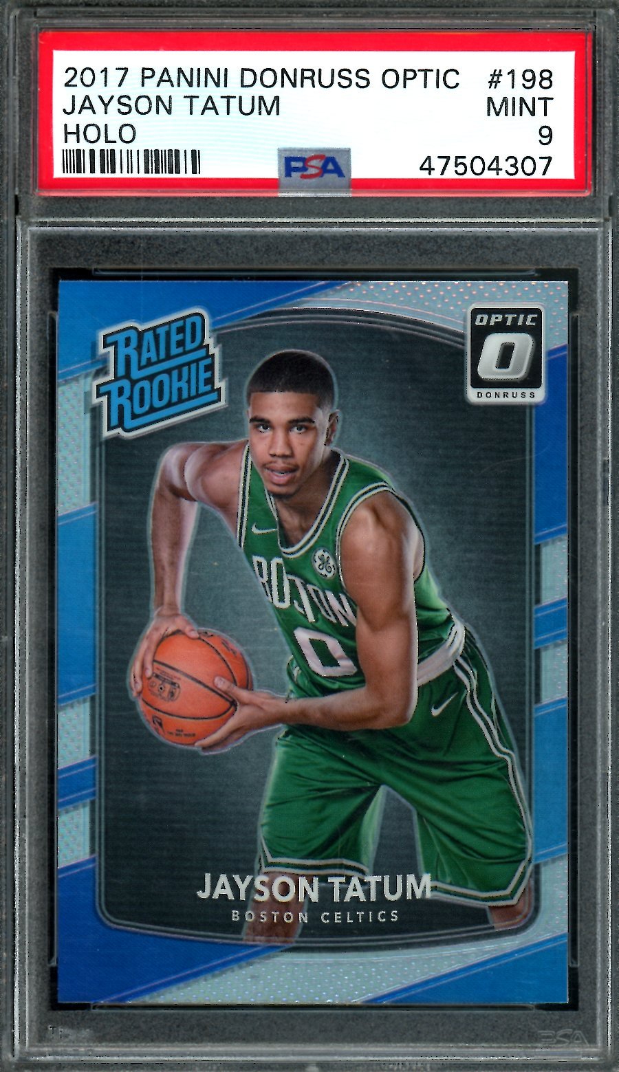 2017-18 Panini Optic Jayson Tatum Rookie Holo PSA 9 Celtics